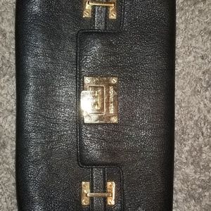 Real MK Black Envelope Clutch